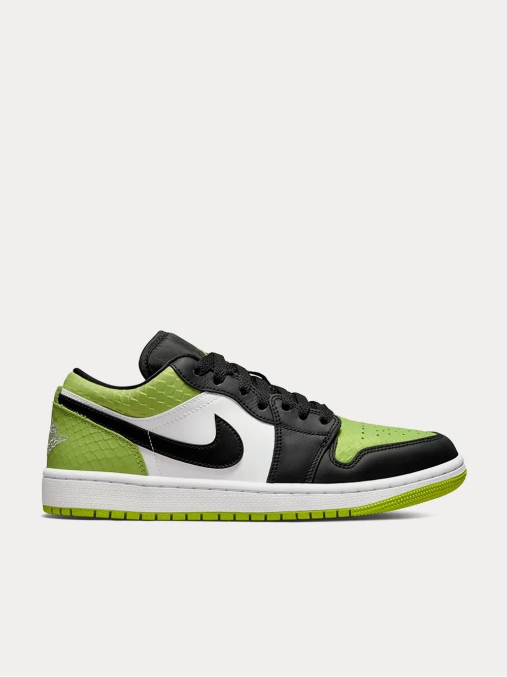 Air Jordan 1 Low SE Snakeskin Sneakers - Vivid Green/Black